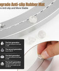 Close-up of anti-slip rubber mat upgrade on 20 Inch Heavy Duty Aluminum Lazy Susan Bearing Rotating Turntable Ring for Dining Tables.
