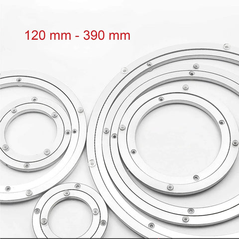 4.7 Inch Aluminum Lazy Susan Turntable Bearing, Heavy Duty Round Rotating Base for Glass Granite or Wood Tables, various sizes shown