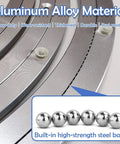 12 Inch Heavy Duty Lazy Susan Aluminum Alloy Turntable Bearing with Smooth 360 Degree Rotation, showing steel ball-bearing design