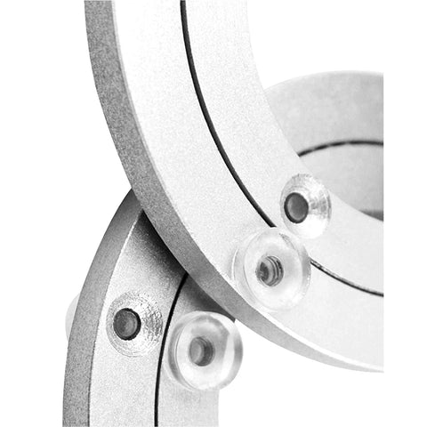 Close-up of 4.7 Inch Aluminum Lazy Susan Turntable Bearing, Heavy Duty Round Rotating Base with non-slip feet for tables