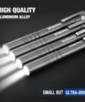 Aluminum LED Pen Light 4 Pack With Clip For Inspection And Emergency Use Includes 2AAA Batteries Pocket Sized Flashlight