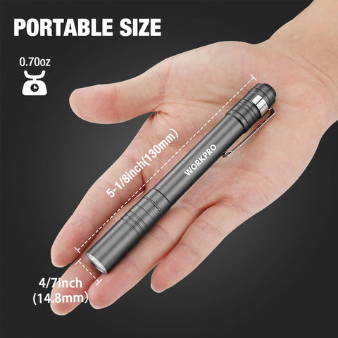 Aluminum LED Pen Light 4 Pack With Clip For Inspection And Emergency Use Includes 2AAA Batteries Pocket Sized Flashlight
