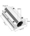 Heavy Duty Aluminum 68mm Long Linear Motion Bearing Slide Set For 10mm Round Shaft Two Pack SCS10UU Ball Bearing Block with dimensions