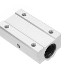 Front view of Heavy Duty Aluminum 68mm Long Linear Motion Bearing Slide Set For 10mm Round Shaft Two Pack SCS10UU Ball Bearing Block