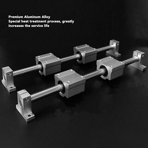 Four Pack SK6 Aluminum Linear Rail Clamping Supports For 6mm Shafts High Precision Guide Rails For 3D Printers CNC Machines