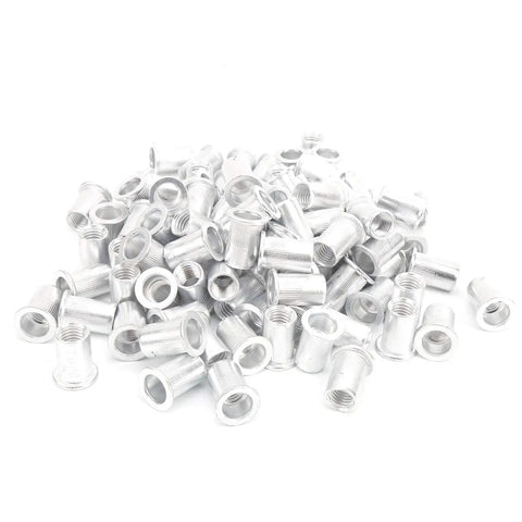 Aluminum Pull Rivet Nuts 100 Pcs Pack M10 Flat Head Vertical Rivnut Inserts For Metal Plates Automotive Aviation Railway