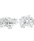 100 Piece Aluminum Pull Rivet Nuts Set Flat Head M6 For Metal Plates And Pipe Fastening with Organized Plastic Box displayed