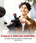 Person using a camera mounted on Aluminum Mini Ball Head With 360 Degree Rotation for Cameras Phones Monitors and LED Lights