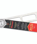 Starrett 12-Inch Aluminum Miter Protractor with Dual Laser Engraved Scales for precise angle measurement tool.