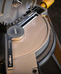 Aluminum Miter Saw Protractor | 7-Inch Rust Proof Angle Finder Featuring Precision Laser Engraved Scales (LX-230) on miter saw.