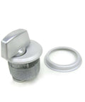 Durable aluminum silver storefront mortise lock cylinder with thumbturn and Adams Rite cam, standard 1 inch length and 1 32 inch diameter.