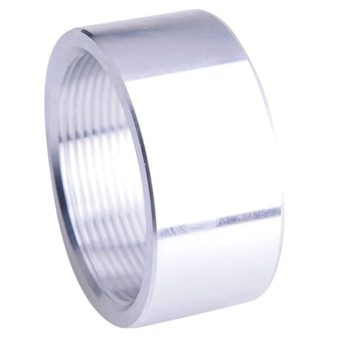 Side view of Aluminum 6061T6 2 Inch NPT Female Weld On Pipe Fitting Bung 2 Pack Durable Lightweight Corrosion Resistant