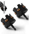 Durable aluminum nut spinning drill attachment quickly tightens and loosens 1/4, 3/8, 1/2 inch threaded rods with hex shank compatibility.