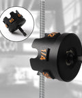 Durable aluminum nut spinning drill attachment quickly tightens and loosens 1/4, 3/8, and 1/2 inch threaded rods with hex shank compatibility