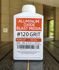 120 Grit Aluminum Oxide Sandblasting Medium For Cabinets And Machines 4 Lbs 1.8 Kg Reusable Low Dust Abrasive Purity 99.5 Percent Ideal For Rust Paint Scale Removal And Achieving An Even Satin Finish label view