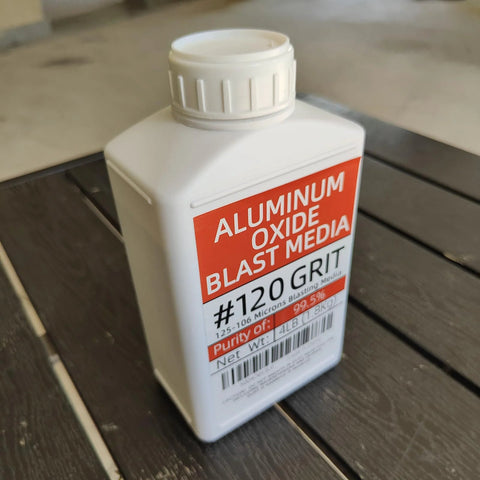 120 Grit Aluminum Oxide Sandblasting Medium For Cabinets And Machines 4 Lbs 1.8 Kg Reusable Low Dust Abrasive Purity 99.5 Percent