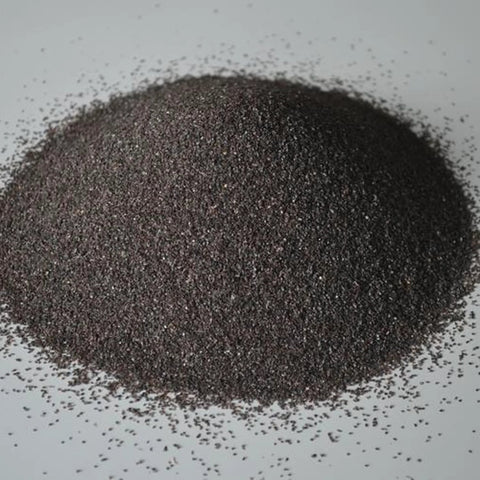 14 lb aluminum oxide sandblasting media, 120 grit, wet or dry use, delivers precise metal surface prep in blasting cabinets, close-up view