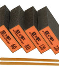 Four Pcs Aluminum Oxide Sanding Blocks Grit 60 80 120 220 for Wood Metal Drywall with foam bars for hand sanding