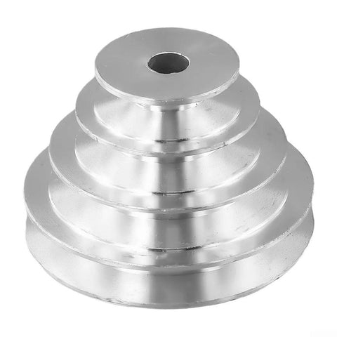 Aluminum Pagoda Pulley Wheel for Benchtop Drill Press, shown in 4-step design, made for durable high precision construction.