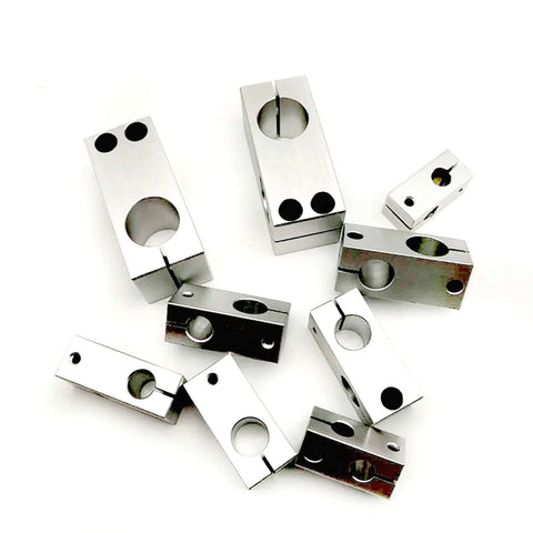 Aluminum Vertical Pillar Cross Clamp For Optical Axis Shaft Support 8-32mm Clamp Size 16x20mm OD, various angles shown
