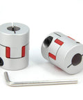 Aluminum Plum Shaped Flexible Shaft Coupling 10mm To 10mm For 3D Printer CNC Machine And Servo Stepper Motors, 2 Pack