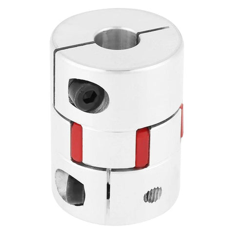 Aluminum Plum Shaped Flexible Shaft Coupling 10mm To 14mm Bore 30mm Diameter 40mm Length High Torque Connector
