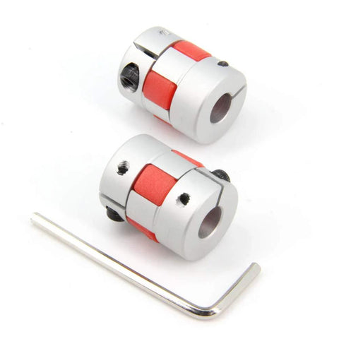2 Pack Aluminum Plum Shaft Coupler 8mm To 8mm 20mm Diameter 25mm Length Flexible Motor Coupler for CNC and 3D Printer