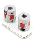 2 Pack Aluminum Plum Shaft Coupler 8mm To 8mm 20mm Diameter 25mm Length Flexible Motor Coupler with Allen key