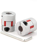 Aluminum Plum Shaped Flexible Shaft Coupling 10mm To 10mm For 3D Printer CNC Machine And Servo Stepper Motors 25mm Diameter 30mm Length 2 Pack