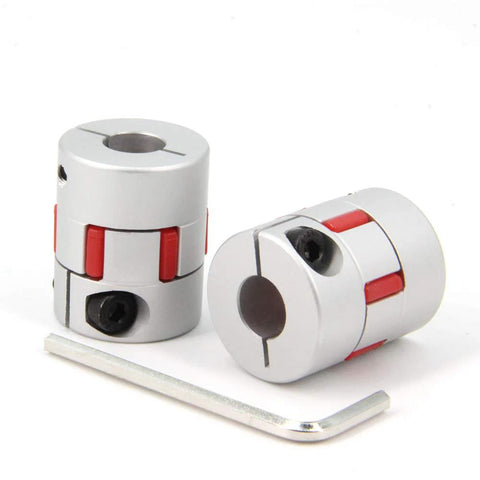 Aluminum Plum Shaped Flexible Shaft Coupling 10mm To 10mm For 3D Printer CNC Machine And Servo Stepper Motors 25mm Diameter 30mm Length 2 Pack