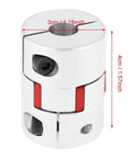 Aluminum Plum Shaped Flexible Shaft Coupling 10mm To 14mm Bore 30mm Diameter 40mm Length High Torque Stepper Motor Connector