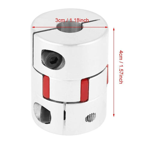 Aluminum Plum Shaped Flexible Shaft Coupling 10mm To 14mm Bore 30mm Diameter 40mm Length High Torque Stepper Motor Connector