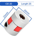 Flexible Shaft Coupling D20 L25 Aluminum Plum Connector 6.35mm To 10mm Bore Zero Backlash High Torque For 3D Printer CNC Machine