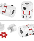 Aluminum Plum Shaped Flexible Shaft Coupling 10mm To 14mm Bore 30mm Diameter 40mm Length High Torque Stepper Motor Connector