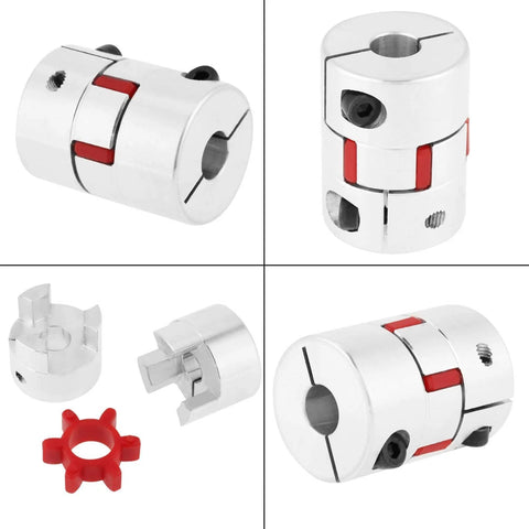 Aluminum Plum Shaped Flexible Shaft Coupling 10mm To 14mm Bore 30mm Diameter 40mm Length High Torque Stepper Motor Connector