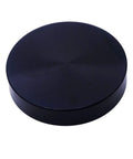 Durable aluminum high precision horizontal leveler with a 60mm circular vial, 12mm thick housing, view of base, black color.