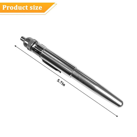 Car Precision Oiler Portable Aluminum Lube System Oiling Pen With Pocket Clip And Screw On Cover, side view showing 5.7-inch size