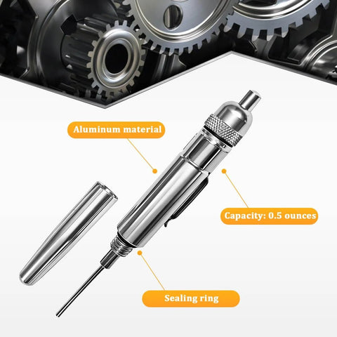 Car Precision Oiler Portable Aluminum Lube System Oiling Pen With Pocket Clip And Screw On Cover, lightweight and durable.