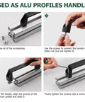 4 Pack Aluminum Rectangular Industrial Pull Handles With 90mm Hole Spacing for 20 Series EU Installation Guide