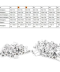 Aluminum Pull Riveting Nuts WJ30045 Flat Head Vertical Hardware Accessories M4 100Pcs Set scattered on white background