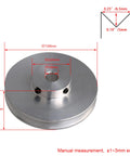 Durable aluminum single groove pulley designed for compact drilling and milling setups; 58mm diameter, 16mm thick, 8mm bore fits 3–5mm PU belt