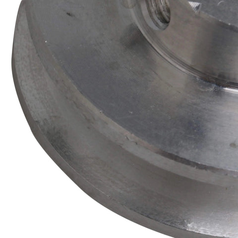 Close-up of Aluminum Alloy Single Groove Pulley 31x15x8mm with 8mm bore for 3 to 5mm PU belts, showing material and groove detail.