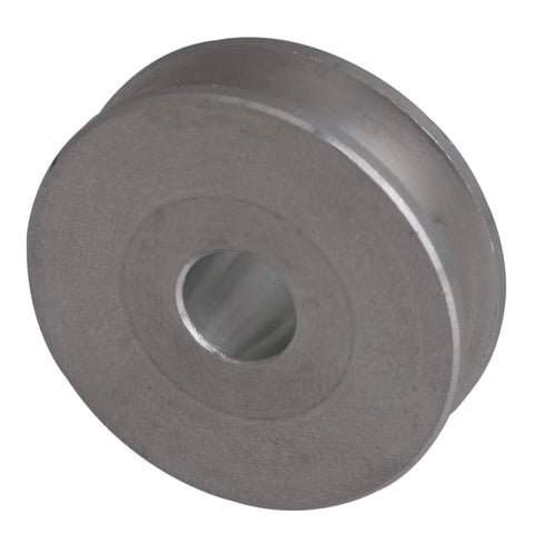 Aluminum Alloy Single Groove Pulley 31x15x8mm with 8mm Bore for 3 to 5mm PU Belts, compact belt drive component front view.