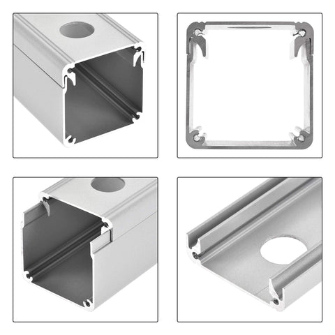 Five Hole 16mm Aluminum Push Button Station Box With PG7 Cable Gland And Mounting Base for Industrial Control Panels, showing panel frame and hole details.