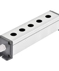 Five Hole 16mm Aluminum Push Button Station Box With PG7 Cable Gland and Mounting Base for Industrial Control Panels