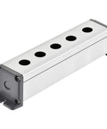 Five Hole 16mm Aluminum Push Button Station Box With PG7 Cable Gland And Mounting Base For Industrial Control Panels