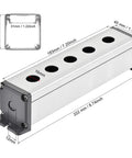 Five Hole 16mm Aluminum Push Button Station Box With PG7 Cable Gland And Mounting Base For Industrial Control Panels