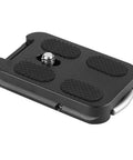 Aluminum Alloy QR 60 Quick Release Plate with One Quarter Inch Screw Mount, anti-slip rubber pads, and attachment loop for Arca Swiss Ball Head Tripod.
