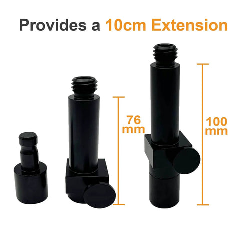 Aluminum Quick Release Adapter For RTK GNSS Systems And Prism Poles, Universal Five Eighths By Eleven Threaded Design, side view