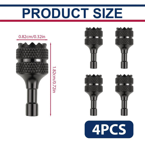 4-pack Aluminum Alloy Remote Controller Sticks Set For DJI Drones showing size dimensions and design details.